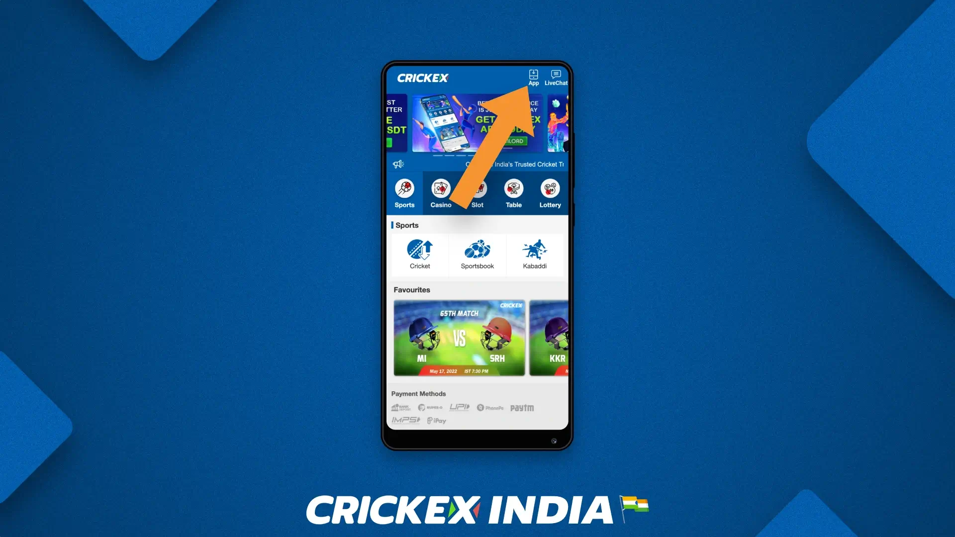 Download the Crickex app for Android devices