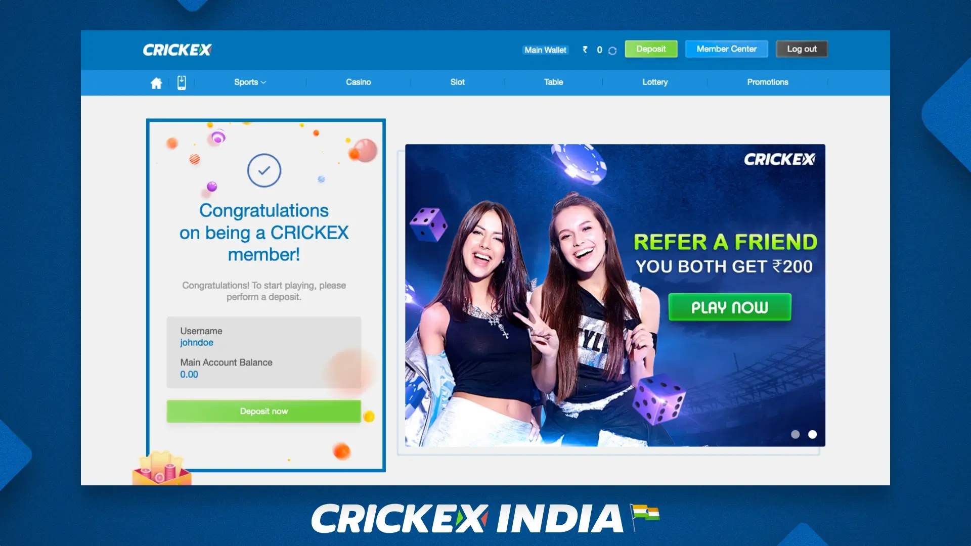 Completion of registration on Crickex platform