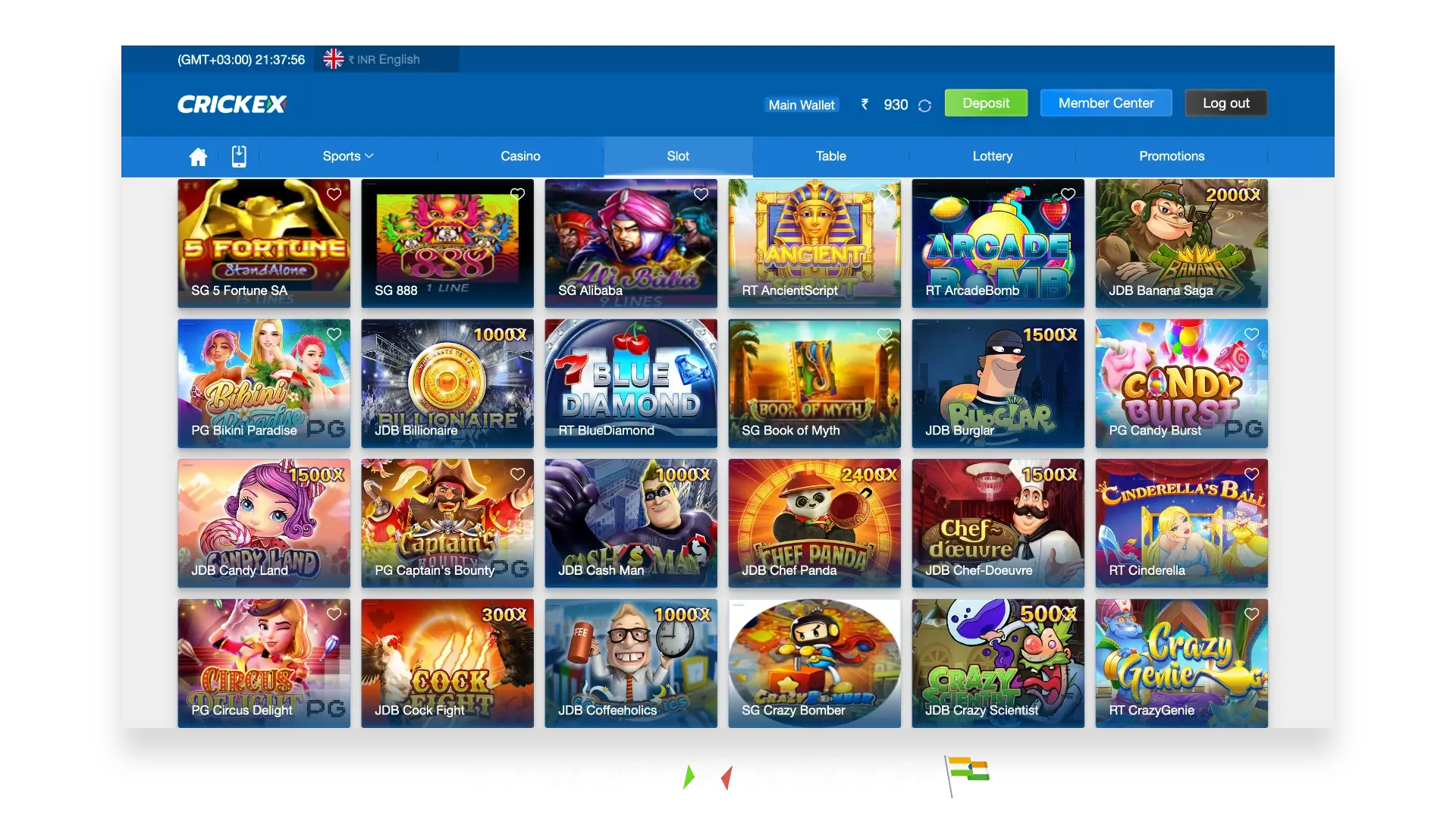 लोकप्रिय खेलों के विशाल चयन के साथ Crickex ऑनलाइन कैसीनो