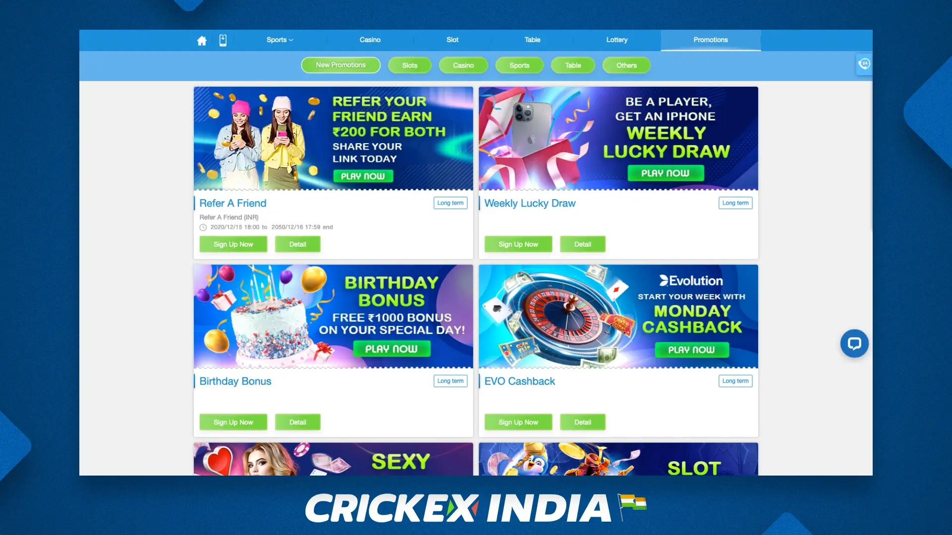 Promotions that are available to both new and current Crickex customers