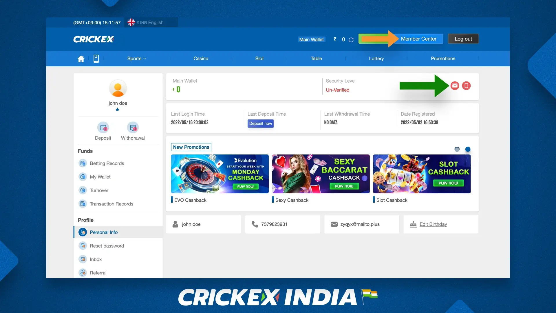How to verify the account at Crickex in India