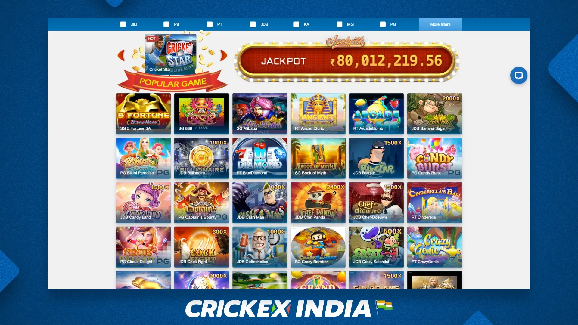 Play online slots Crickex and win big money
