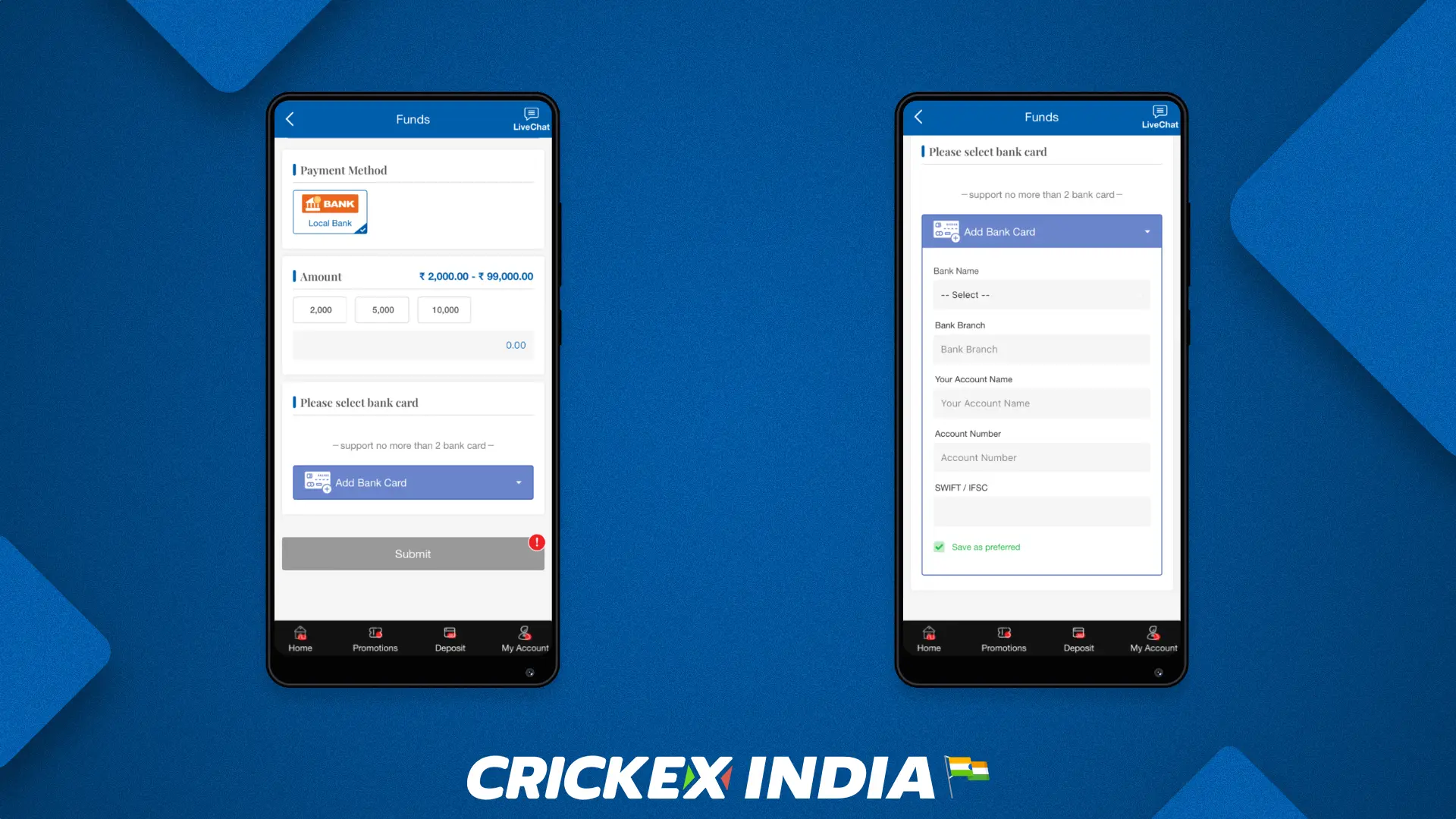 In order to withdraw money from the Crickex app you need to meet several conditions